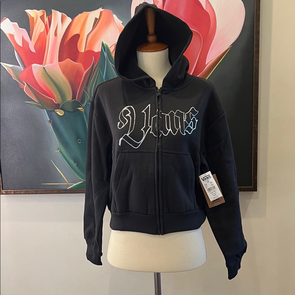 NWT Vans Shining Black Full-Zip Hoodie - Picture 4 of 12